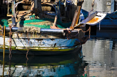 some boats at Genoa pierの写真素材