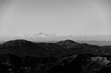 a beautiful natural landscape in black and whiteの写真素材