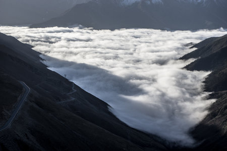 The top of the clouds the panda Kingdomの写真素材