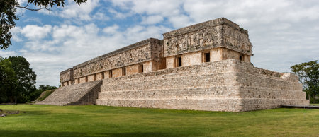 The governor palace (Palacio del Gobernador), Uxmal archaeological site, Yucatan, Mexico.