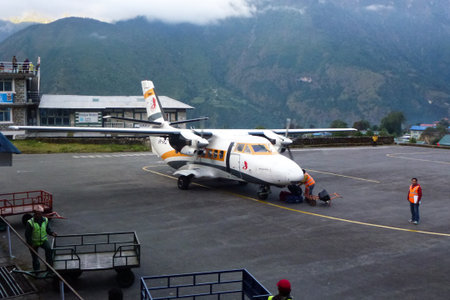 Small passenger planes parked at theのeditorial素材