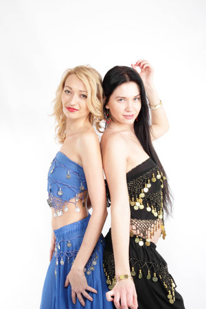 coppia di ragazze danzatrici del ventreの写真素材