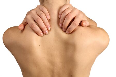 Woman with neck painの写真素材