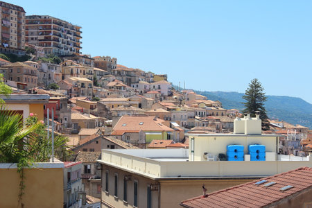 panoramic view of the city of Pizzo, vibo valentia, calabria, italy. July 2020のeditorial素材