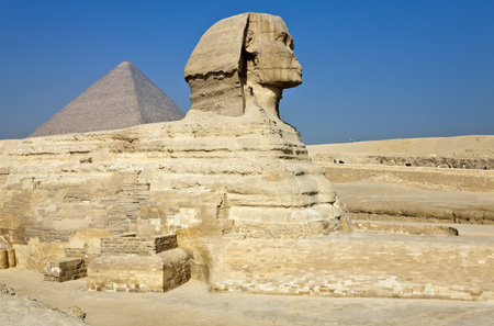 Egypt, archaeological site of Giza, the sphinxの写真素材