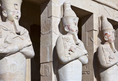 Egypt, Qurna area, the  Al Deir Al Bahari templeの写真素材