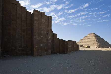 Egypt, archaeological site of Sakaka, the stepped pyramidの写真素材