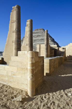 Egypt, archaeological site of Sakaka, the stepped pyramidの写真素材