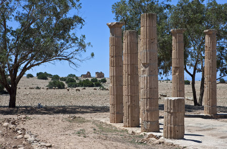 Libya, the archaeological site of Tolemaideの写真素材