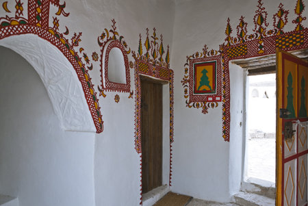 Ghadames, Libya - April 21, 2009: Traditional decoration of a Berber house in the old medinaのeditorial素材