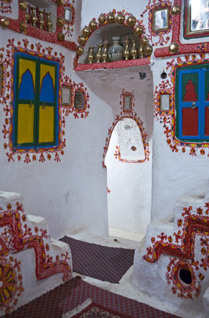 Ghadames, Libya - April 21, 2009: Traditional decoration of a Berber house in the old medinaのeditorial素材