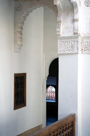 Marrakech, Morocco - March 24, 2006: foreshortening of the Ben Youssef Koranic school