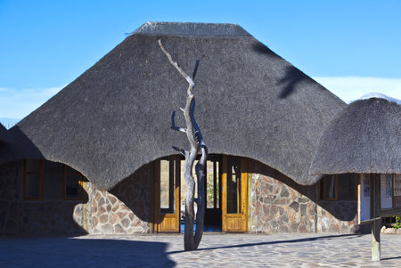 Palm wag, Namibia - December 7, 2009: Typical architecture of a lodgeのeditorial素材