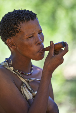 Namibia,Owamboland,Grashoek area,scene of life in a bushmen villageのeditorial素材
