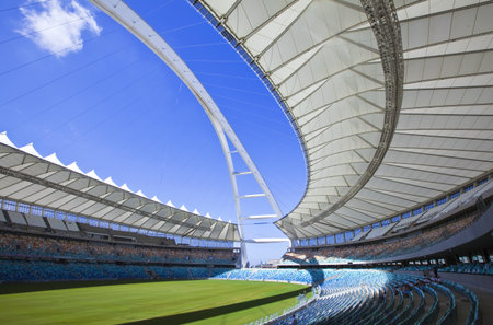 Durban, South Africa - March 11, 2010:  World Cup 2010, the Moses Mabhida stadium with a  capacity of 70.000のeditorial素材
