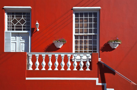 Cape Town, South Africa - March 8, 2010: The famous full color houses of the Boo-Kap muslim quarterのeditorial素材