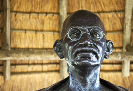 Durban, South Africa - March 10, 2010:  Detail of the Gandhi's monument in Sarvodaya quarterのeditorial素材