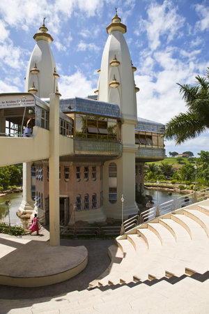 Durban, South Africa - March 10, 2010: Chats Wort indian quarter,  people entering the Krishna templeのeditorial素材
