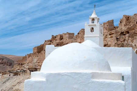South of Tunisia, the mosque of the ancient berber village of Chenniniのeditorial素材