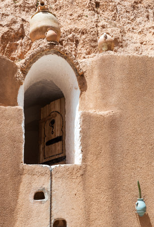 South of Tunisia, Matmata, the ancient troglodyte cave berber house,detailのeditorial素材