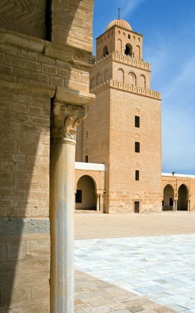 Tunisia, Kairouan, the Sidi Oqba mosque olso known as the Grand Mosqueのeditorial素材
