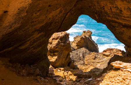 Tunisia, the Cap Bon sea cliffsの写真素材