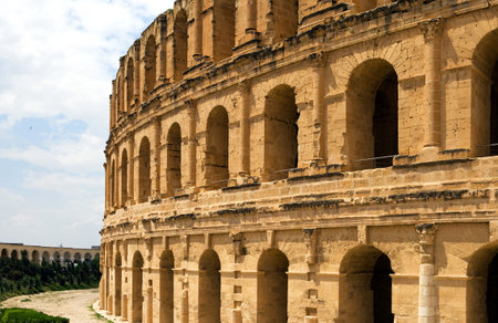 Tunisia, El Jem, the Roman anphitheatre of the III centuryのeditorial素材