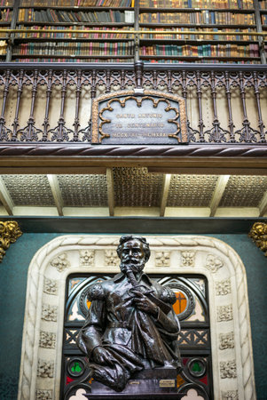 Rio De Janeiro, Brazil  - September 5, 2013:  The library Real Cabinete Portugues De Leitura, in the old city centerのeditorial素材
