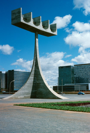 Brasilia, Brazil-May 23, 2012:  The bell tower of the Cathedralのeditorial素材