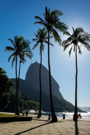 Rio De Janeiro, Brazil - September 9, 2013: The Pao De Acucar Sugarloaf Mountain seen from the Praya Vermellaのeditorial素材