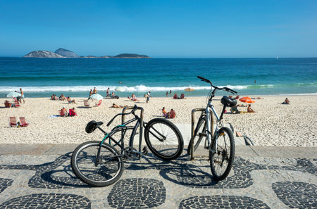 Rio De Janeiro, Brazil  - September 9, 2013: People on the Ipanema beachのeditorial素材