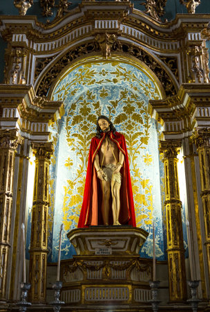 Brazil, Salvador, Pelourinho district, religious statues in the Carmo churchのeditorial素材