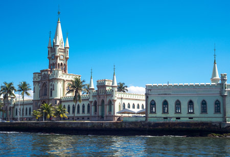 Brazil, Rio De Janeiro, view of the Ilha Fiscal from the Guanabara bayのeditorial素材