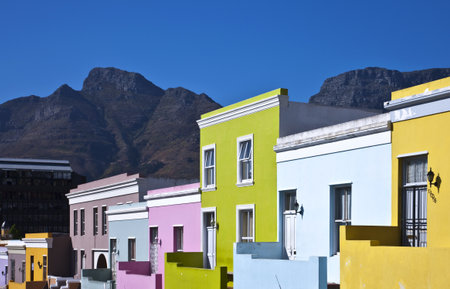 Cape town, South Africa - March 8, 2010: The colored houses of the Boo-Kap muslim quarterのeditorial素材