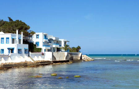 Hammamet, Tunisia - May 4, 2007: Panoramic view of the sea turistic area ofのeditorial素材