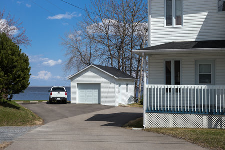 Roberval,  Canada - May 10, 2014: Quebec, a typical house on the St Jean lakeのeditorial素材