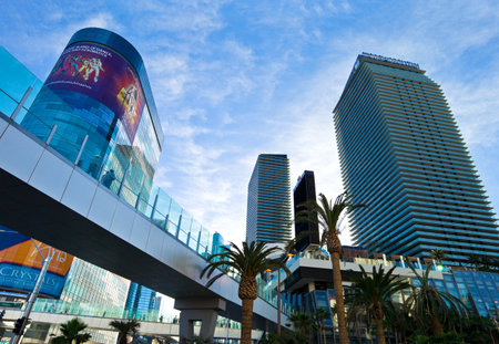 Las Vegas,  U.S.A. -  May 27, 20011: Architectures, hotels, shops,casinos and signs in Las Vegas Boulevardのeditorial素材