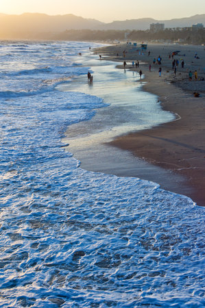 U.S.A., California, Los Angeles, the Santa Monica sea frontの写真素材