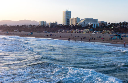U.S.A., California, Los Angeles, the Santa Monica sea frontの写真素材