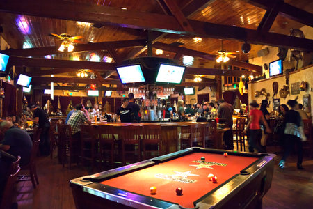 Los Angeles,  U.S.A. -  June 2, 2011: Night life in a bar of Sunset Strip