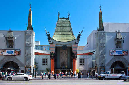 Los Angeles,  U.S.A. -  May 30, 2011:  Hollywood, people in front of the Grauman's Chinese Theatreのeditorial素材