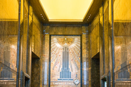 New York, U.S.A. - July 8, 2009: Manhattan,inside decorations of the Empire State Buildingのeditorial素材