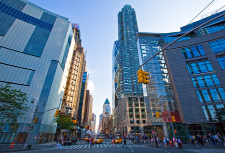 New York, U.S.A. - July 8, 2009:   Manhattan,the Broadway's building