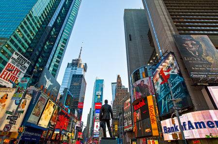 New York, U.S.A. - July 8, 2009:  Manhattan,people in Times Square areaのeditorial素材