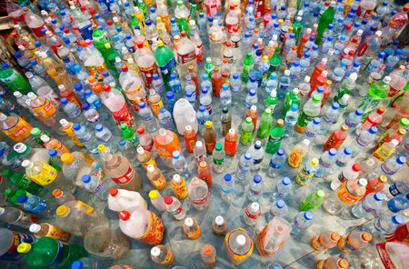 New York, U.S.A. - July 9, 2009: Manhattan.the bottle project of Son Dong in the MoMAのeditorial素材