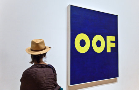 New York, U.S.A. - July 9, 2009: Manhattan. art works in the  halls of the MoMAのeditorial素材