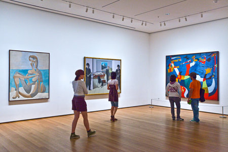 New York, U.S.A. - July 9, 2009: Manhattan. art works in the  halls of the MoMAのeditorial素材