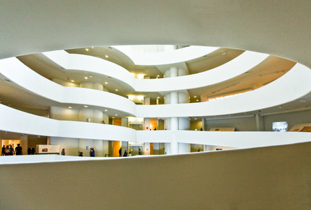 New York, U.S.A. - July 10, 2009:  Manhattan,the atrium of the Guggenheim museumのeditorial素材