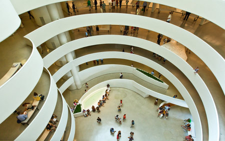 New York, U.S.A. - July 10, 2009:  Manhattan,the atrium of the Guggenheim museumのeditorial素材