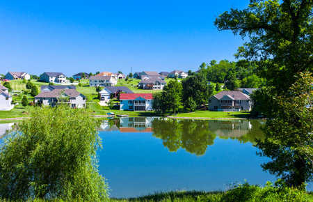 U.S.A. Missouri, Route 66, Pacific area, the village on the lakeの写真素材
